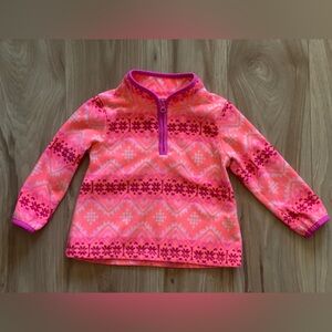 OshKosh B'gosh Quarter Zip Light Fleece Pullover Sweater Jacket Size 2T